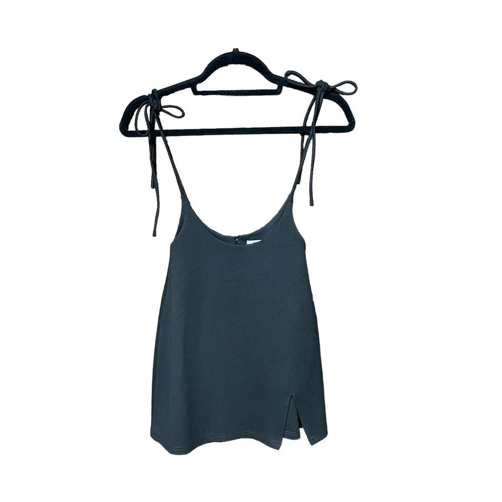 Tiger Mist Black Spaghetti Tie Strap Swing Tank Top Size XS